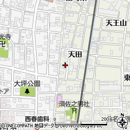 愛知県北名古屋市鹿田天田33周辺の地図