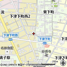 愛知県稲沢市下津町南堀田周辺の地図