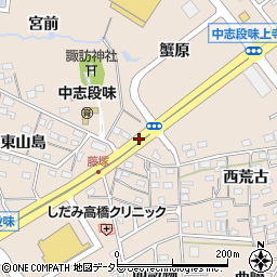 愛知県名古屋市守山区中志段味蟹原周辺の地図