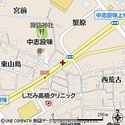 愛知県名古屋市守山区中志段味（蟹原）周辺の地図