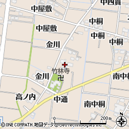 愛知県稲沢市祖父江町四貫（中之郷）周辺の地図