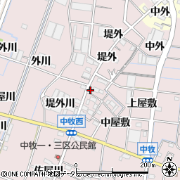 愛知県稲沢市祖父江町中牧堤外川1693周辺の地図