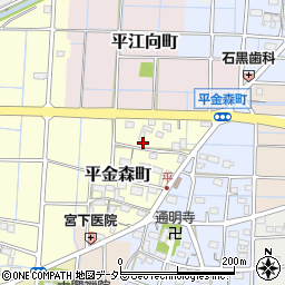 愛知県稲沢市平金森町周辺の地図