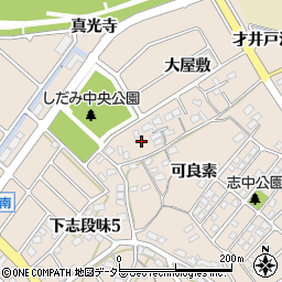 愛知県名古屋市守山区中志段味申新田周辺の地図