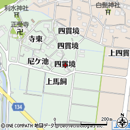 愛知県稲沢市祖父江町馬飼四貫境周辺の地図