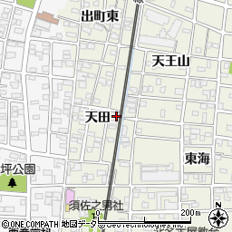 愛知県北名古屋市鹿田天田60周辺の地図