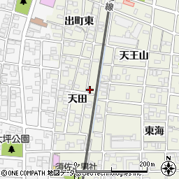 愛知県北名古屋市鹿田天田26周辺の地図