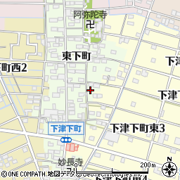 愛知県稲沢市下津町西知光寺周辺の地図
