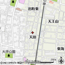 愛知県北名古屋市鹿田天田9周辺の地図