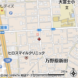 静岡県富士宮市万野原新田3906周辺の地図