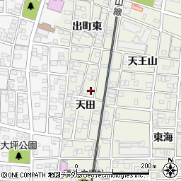 愛知県北名古屋市鹿田天田18周辺の地図