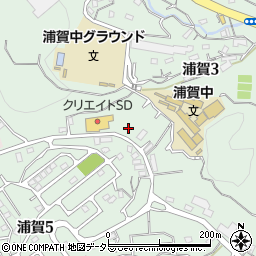 セブンイレブン横須賀浦賀５丁目店周辺の地図