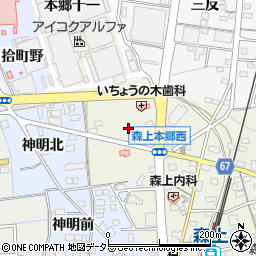 愛知県稲沢市祖父江町森上本郷十周辺の地図