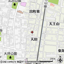 愛知県北名古屋市鹿田天田6周辺の地図