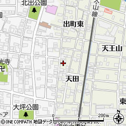 愛知県北名古屋市鹿田北天田周辺の地図