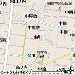 愛知県稲沢市祖父江町四貫金川周辺の地図