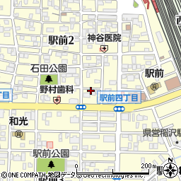 愛知県稲沢市駅前周辺の地図