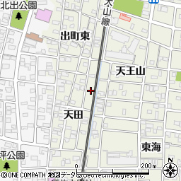 愛知県北名古屋市鹿田天田23周辺の地図