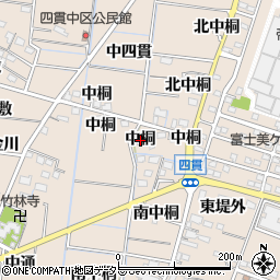愛知県稲沢市祖父江町四貫中桐周辺の地図