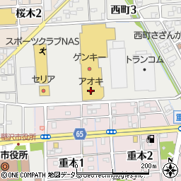 アオキスーパーニッケタウン稲沢店周辺の地図