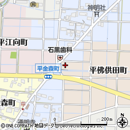 愛知県稲沢市平佛供田町7周辺の地図
