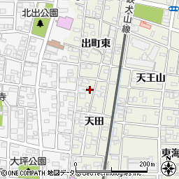 愛知県北名古屋市鹿田北天田4周辺の地図