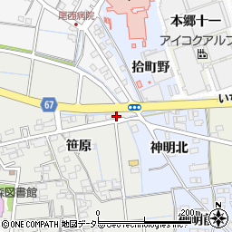 愛知県稲沢市祖父江町桜方笹原23周辺の地図