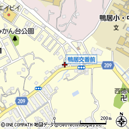 神奈川新聞　浦賀鴨居販売所周辺の地図