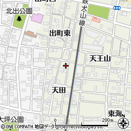 愛知県北名古屋市鹿田天田15周辺の地図