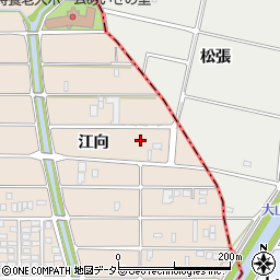 愛知県北名古屋市六ツ師江向周辺の地図