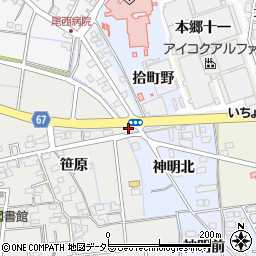 愛知県稲沢市祖父江町二俣三ツ股周辺の地図