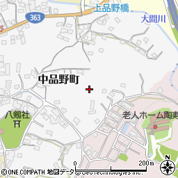 愛知県瀬戸市中品野町周辺の地図