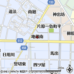 愛知県稲沢市片原一色町（地蔵南）周辺の地図