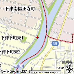 愛知県稲沢市下津町（弁天前）周辺の地図