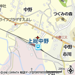 千葉県夷隅郡大多喜町中野284周辺の地図
