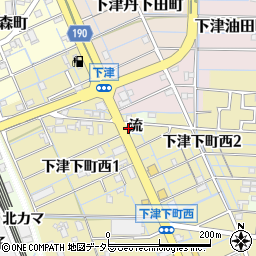 愛知県稲沢市下津町流周辺の地図