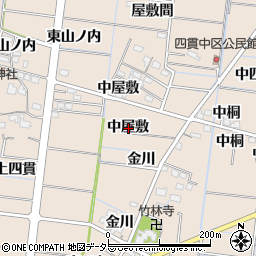 愛知県稲沢市祖父江町四貫中屋敷周辺の地図