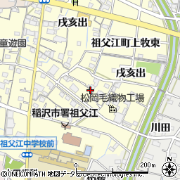 愛知県稲沢市祖父江町上牧（上川田）周辺の地図