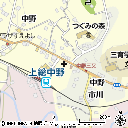 千葉県夷隅郡大多喜町中野278周辺の地図