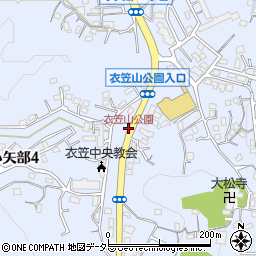 衣笠山公園周辺の地図