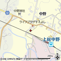 千葉県夷隅郡大多喜町中野488周辺の地図