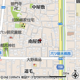 愛知県北名古屋市六ツ師南屋敷周辺の地図