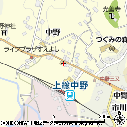 千葉県夷隅郡大多喜町中野288周辺の地図