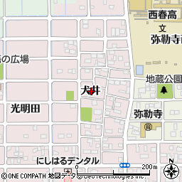 愛知県北名古屋市西之保犬井周辺の地図