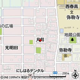 愛知県北名古屋市西之保（犬井）周辺の地図