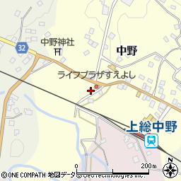 千葉県夷隅郡大多喜町中野457周辺の地図