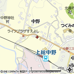千葉県夷隅郡大多喜町中野292周辺の地図