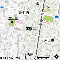 愛知県北名古屋市鹿田出町東周辺の地図