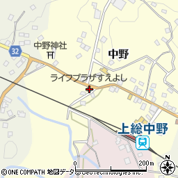 千葉県夷隅郡大多喜町中野478周辺の地図