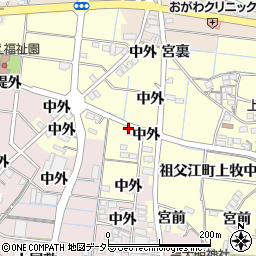 愛知県稲沢市祖父江町上牧西115周辺の地図